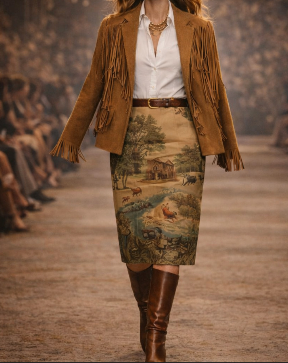 Lauren Ralph Lauren Scenic Hunt Toile Wrap Skirt Size 16
